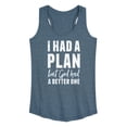 thumbnail image 1 of Instant Message - I Had A Plan but God had a Better One - Women's Racerback Tank Top, 1 of 6