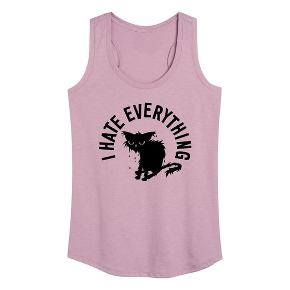 Instant Message - I Hate Everything Cat - Women's Racerback Tank Top