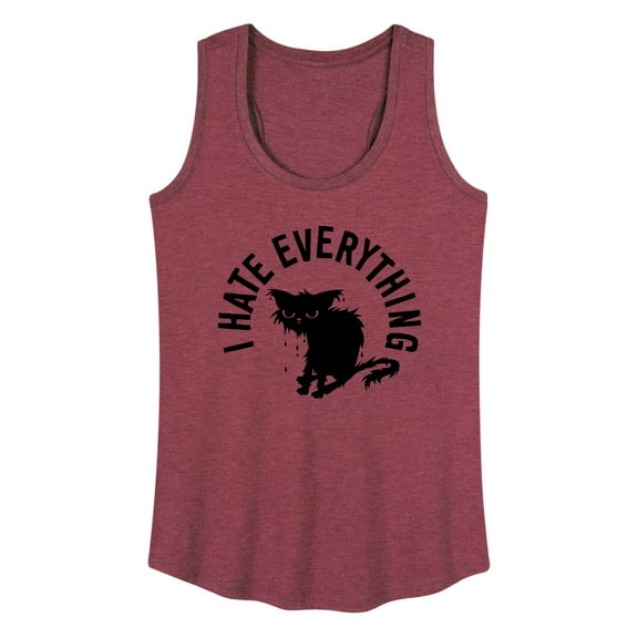 Instant Message - I Hate Everything Cat - Women's Racerback Tank Top
