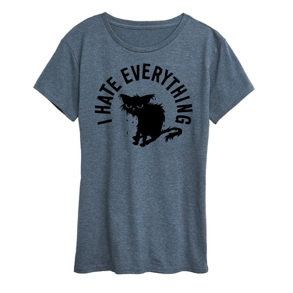 Instant Message - I Hate Everything Cat - Women's Short Sleeve Graphic T-Shirt