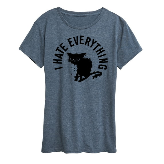 Instant Message - I Hate Everything Cat - Women's Short Sleeve Graphic T-Shirt