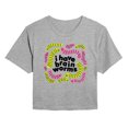 thumbnail image 1 of Instant Message - I Have Brain Worms - Juniors Cropped Short Sleeve Graphic T-Shirt, 1 of 5