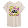 thumbnail image 1 of Instant Message - I Have Brain Worms - Juniors Oversized Graphic T-Shirt, 1 of 5