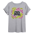 thumbnail image 1 of Instant Message - I Have Brain Worms - Juniors Oversized Graphic T-Shirt, 1 of 5