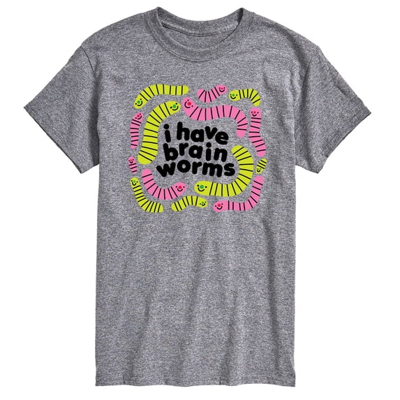 Instant Message - I Have Brain Worms Short Sleeve Graphic T-Shirt
