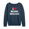 thumbnail image 1 of Instant Message - I Heart Being Delulu - Women's Lightweight French Terry Long Sleeve Shirt, 1 of 6