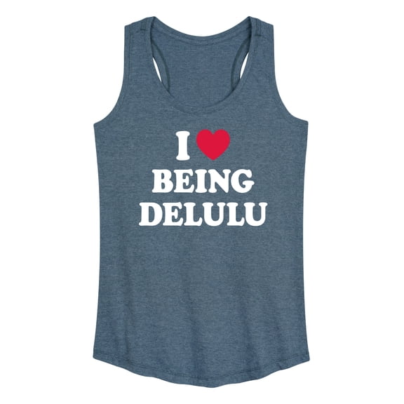 Instant Message - I Heart Being Delulu - Women's Racerback Tank Top