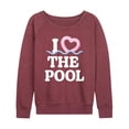 thumbnail image 1 of Instant Message - I Heart The Pool Floatie - Women's Lightweight French Terry Long Sleeve Shirt, 1 of 6