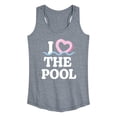 thumbnail image 1 of Instant Message - I Heart The Pool Floatie - Women's Racerback Tank Top, 1 of 6