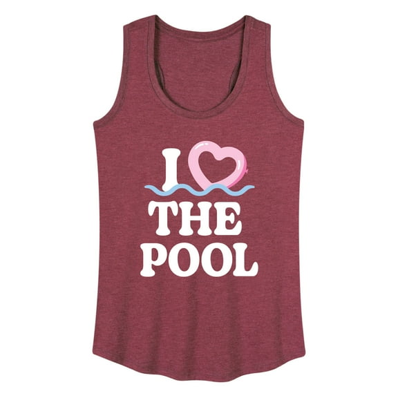 Instant Message - I Heart The Pool Floatie - Women's Racerback Tank Top
