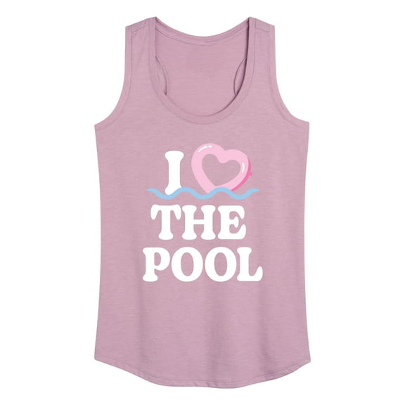 Instant Message - I Heart The Pool Floatie - Women's Racerback Tank Top