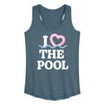thumbnail image 1 of Instant Message - I Heart The Pool Floatie - Women's Racerback Tank Top, 1 of 6