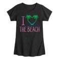 thumbnail image 1 of Instant Message - I Heart the Beach Fitted Short Sleeve Graphic T-Shirt, 1 of 5