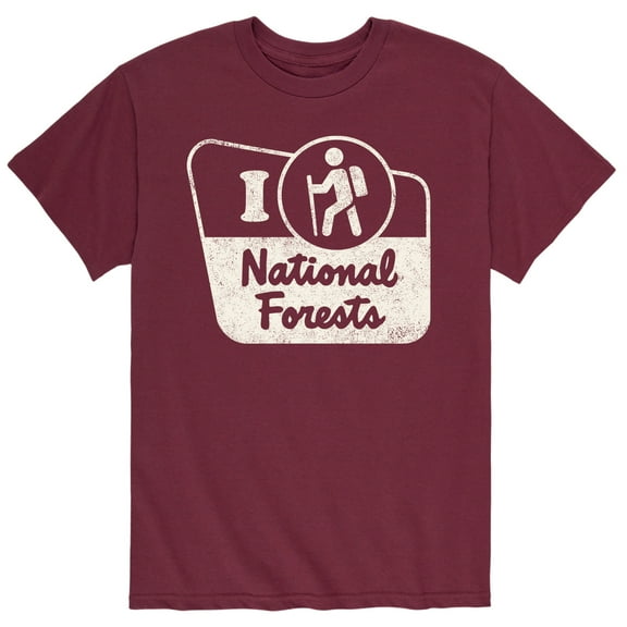Instant Message - I Hike National Forests - Men's Short Sleeve Graphic T-Shirt