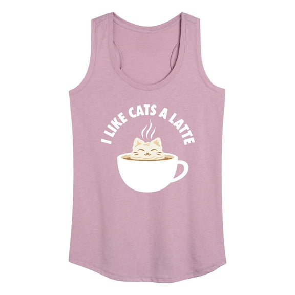 Instant Message - I Like Cats A Latte - Women's Racerback Tank Top