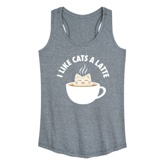 Instant Message - I Like Cats A Latte - Women's Racerback Tank Top