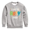 thumbnail image 1 of Instant Message - I Like To Arty Hard - Toddler & Youth Crewneck Fleece Sweatshirt, 1 of 5