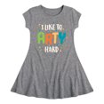 thumbnail image 1 of Instant Message - I Like To Arty Hard - Toddler & Youth Girls Fit & Flare Dress, 1 of 1