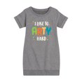 thumbnail image 1 of Instant Message - I Like To Arty Hard - Toddler & Youth Girls Fleece Dress, 1 of 5