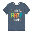 thumbnail image 1 of Instant Message - I Like To Arty Hard - Toddler & Youth Short Sleeve Graphic T-Shirt, 1 of 5