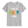 thumbnail image 1 of Instant Message - I Like To Arty Hard - Toddler & Youth Short Sleeve Graphic T-Shirt, 1 of 5