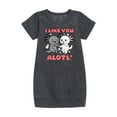 thumbnail image 1 of Instant Message - I Like You Alotl - Toddler And Youth Girls Fleece Dress, 1 of 5