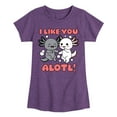 thumbnail image 1 of Instant Message - I Like You Alotl - Toddler And Youth Girls Short Sleeve Graphic T-Shirt, 1 of 6