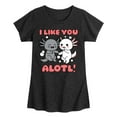 thumbnail image 1 of Instant Message - I Like You Alotl - Toddler And Youth Girls Short Sleeve Graphic T-Shirt, 1 of 6