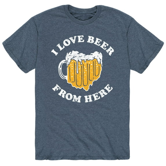 Instant Message - I Love Beer From Here Ohio - Men's Short Sleeve Graphic T-Shirt