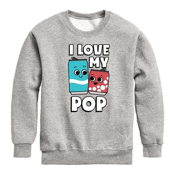 Instant Message - I Love My Pop - Toddler & Youth Crewneck Fleece Sweatshirt