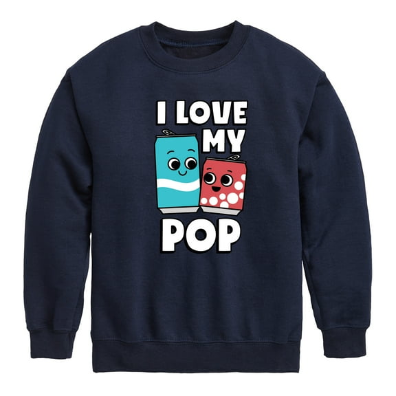 Instant Message - I Love My Pop - Toddler & Youth Crewneck Fleece Sweatshirt