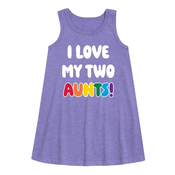 Instant Message - I Love My Two Aunts - Girls Aline Dress