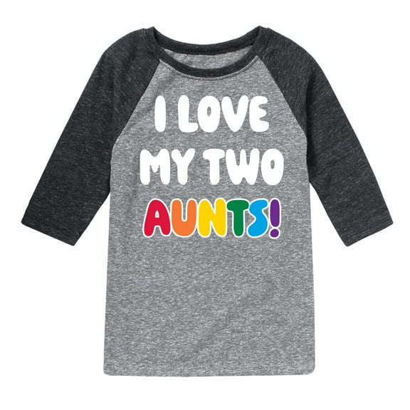 Instant Message - I Love My Two Aunts - Toddler & Youth Raglan Graphic T-Shirt