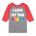 thumbnail image 1 of Instant Message - I Love My Two Aunts - Toddler & Youth Raglan Graphic T-Shirt, 1 of 7
