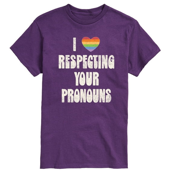 Instant Message - I Love Respecting Your Pronouns - LGBT Pride Ally - Men's Short Sleeve Graphic T-Shirt