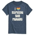thumbnail image 1 of Instant Message - I Love Respecting Your Pronouns - LGBT Pride Ally - Men's Short Sleeve Graphic T-Shirt, 1 of 6