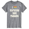 thumbnail image 1 of Instant Message - I Love Respecting Your Pronouns - LGBT Pride Ally - Men's Short Sleeve Graphic T-Shirt, 1 of 6