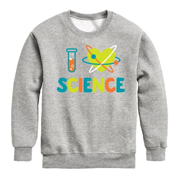 Instant Message - I Love Science - Toddler & Youth Crewneck Fleece Sweatshirt