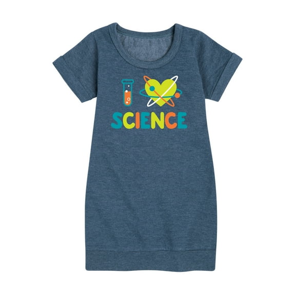 Instant Message - I Love Science - Toddler & Youth Girls Fleece Dress
