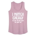thumbnail image 1 of Instant Message - I Match Energy - Women's Racerback Tank Top, 1 of 6