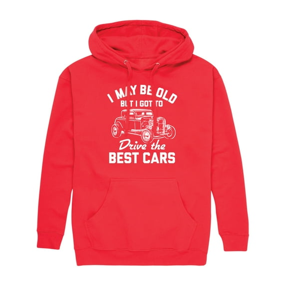 Instant Message - I May Be Old Drive Best Cars - Men's Pullover Hooded Fleece Sweatshirt