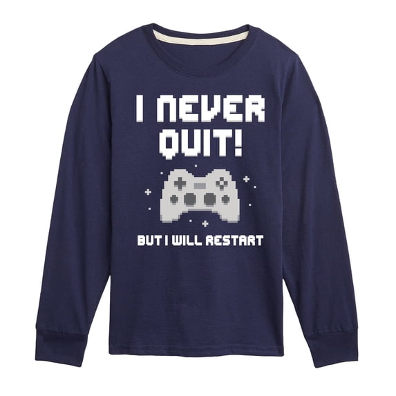 Instant Message - I Never Quit Boys' Long Sleeve Graphic T-Shirt