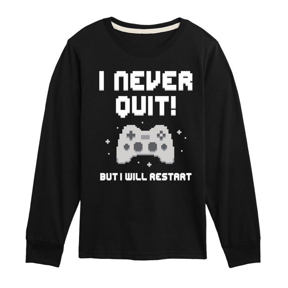 Instant Message - I Never Quit Boys' Long Sleeve Graphic T-Shirt