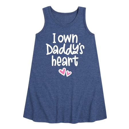 Instant Message - I Own Daddy's Heart Graphic Sleeveless Aline Dress