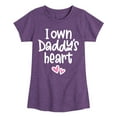 thumbnail image 1 of Instant Message - I Own Daddy's Heart - Toddler & Youth Girls Short Sleeve Graphic T-Shirt, 1 of 6