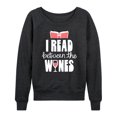 thumbnail image 1 of Instant Message - I Read Between The Wines - Women's Lightweight French Terry Long Sleeve Shirt, 1 of 6
