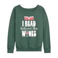 thumbnail image 1 of Instant Message - I Read Between The Wines - Women's Lightweight French Terry Long Sleeve Shirt, 1 of 6