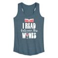 thumbnail image 1 of Instant Message - I Read Between The Wines - Women's Racerback Tank Top, 1 of 6