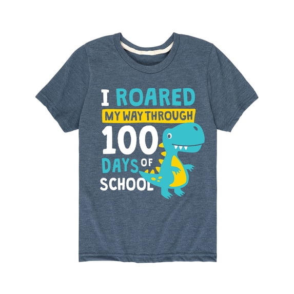 Instant Message - I Roared 100 Days School - Toddler Short Sleeve Tee