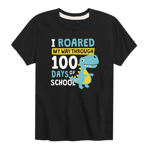 Instant Message - I Roared 100 Days School - Youth Short Sleeve Tee